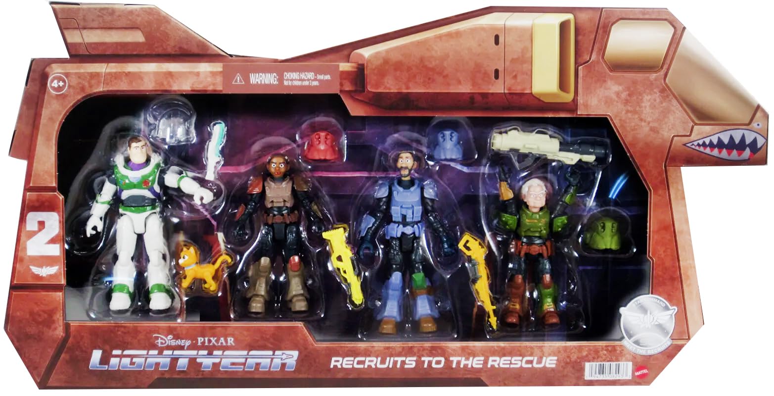 Mattel Disney and Pixar Lightyear Recruits to The Rescue 4 Pack 5 Inch Figures & Sox