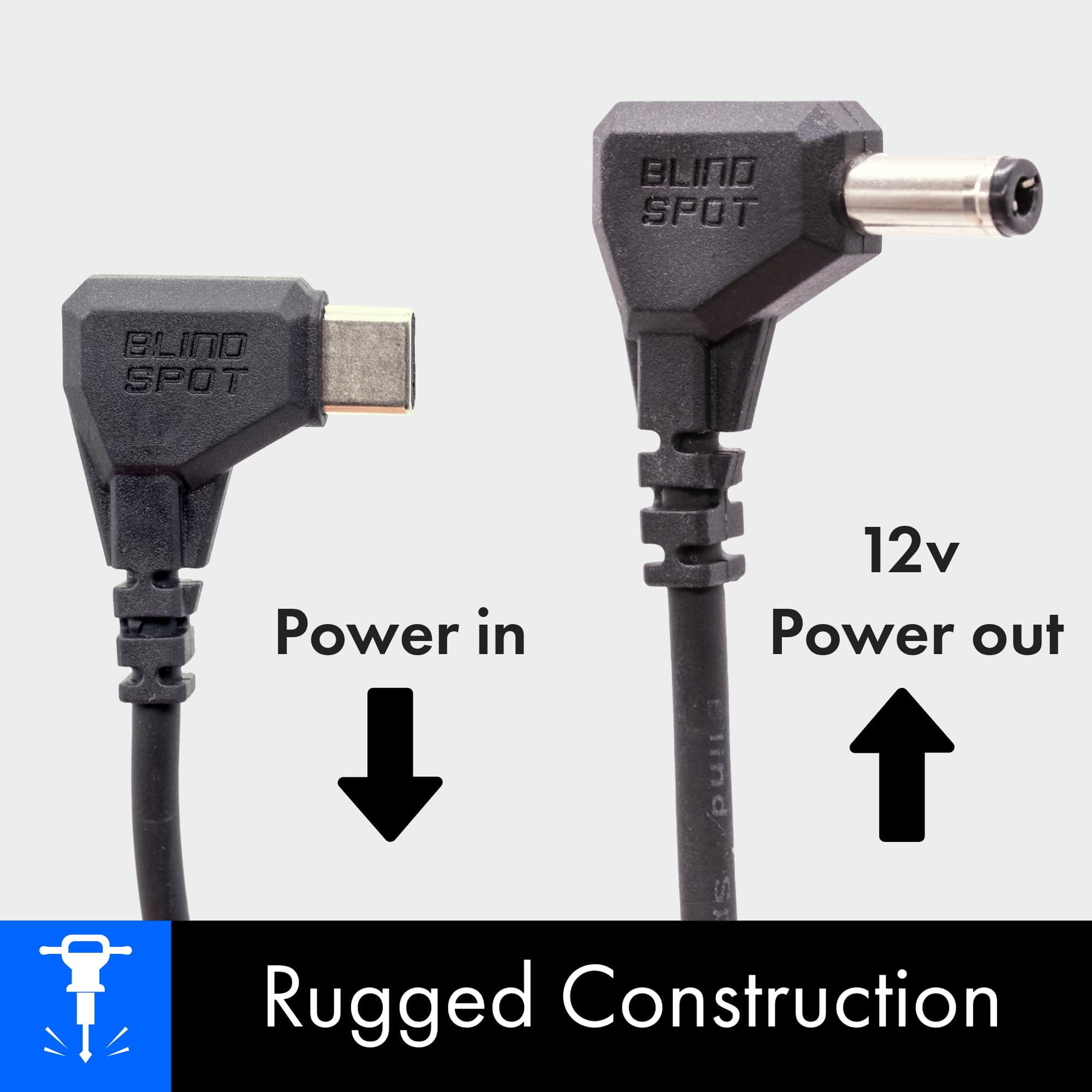 Blind Spot - Power Pipe Version 2-12 Volt Trigger Cable - USBC to 12V - Create a 12 Volt Battery, 12 Volt USB Outlet Using PD USBC Power Banks - Turn Your Power Bank into a 12 Volt Power Supply