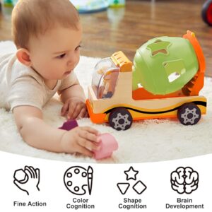 TOP BRIGHT Shape Sorter Toys for 1 2 Year Old Boys Girls, Wooden Shape Toys for One Year Old Gift