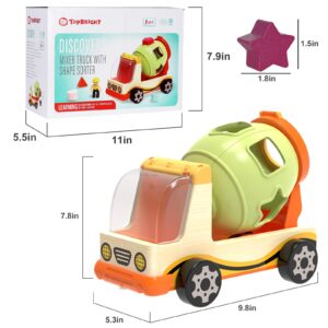 TOP BRIGHT Shape Sorter Toys for 1 2 Year Old Boys Girls, Wooden Shape Toys for One Year Old Gift