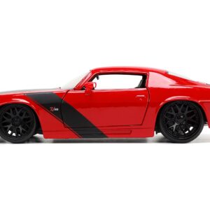 Jada Toys Big Time Muscle 1:24 1971 Chevy Camaro Z28 Die-cast Car Red/Black, Toys for Kids and Adults