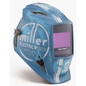 miller 289764 digital elite auto darkening welding helmet - digital welding hood with 9.2 sq.in. viewing screen, 4 arc sensors & 4 operating modes - welding mask for men & women (vintage roadster)