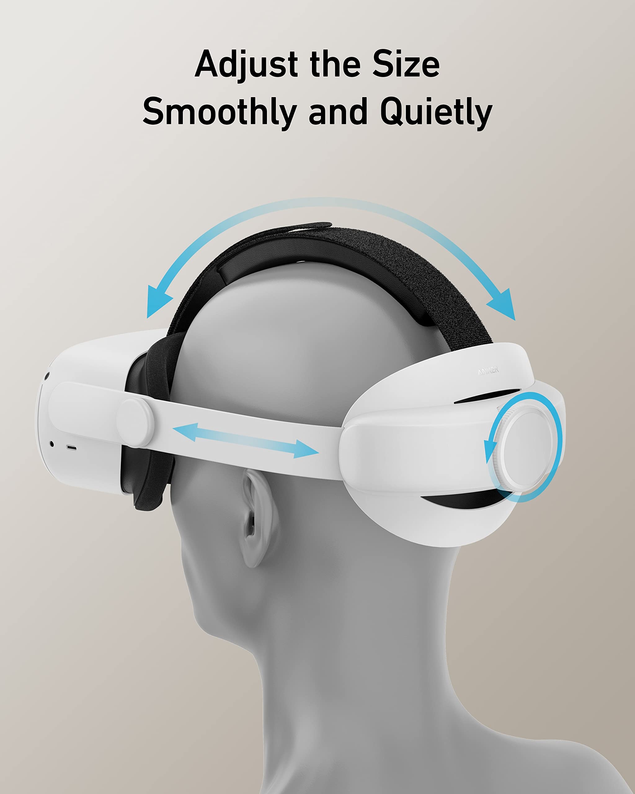 Anker Head Starp Compatible with Oculus Quest 2, Easily Switch Between Virtual and Reality, Adjustable Size for Using