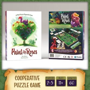 North Star Games - Paint The Roses Board Game - Alice in Wonderland Strategy Puzzle Board Game - 2 to 5 Players - Average Playtime 60 Minutes