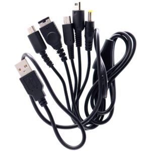 deal4go 1.2m 5-in-1 usb charging cable charger cord replacement for gba sp,wii u,psp,nds lite/ndsl,new 3ds(xl/ll),3ds(xl/ll),2ds,dsi (1.2musb-5in1)