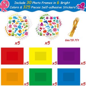 chiazllta 30 Pcs Summer Under The Sea Craft Kits for Kids Preschool Ocean Animal DIY Picture Frame Crafts Kindergarten Back to School Activities Game Classroom Bulletin Board Decorations