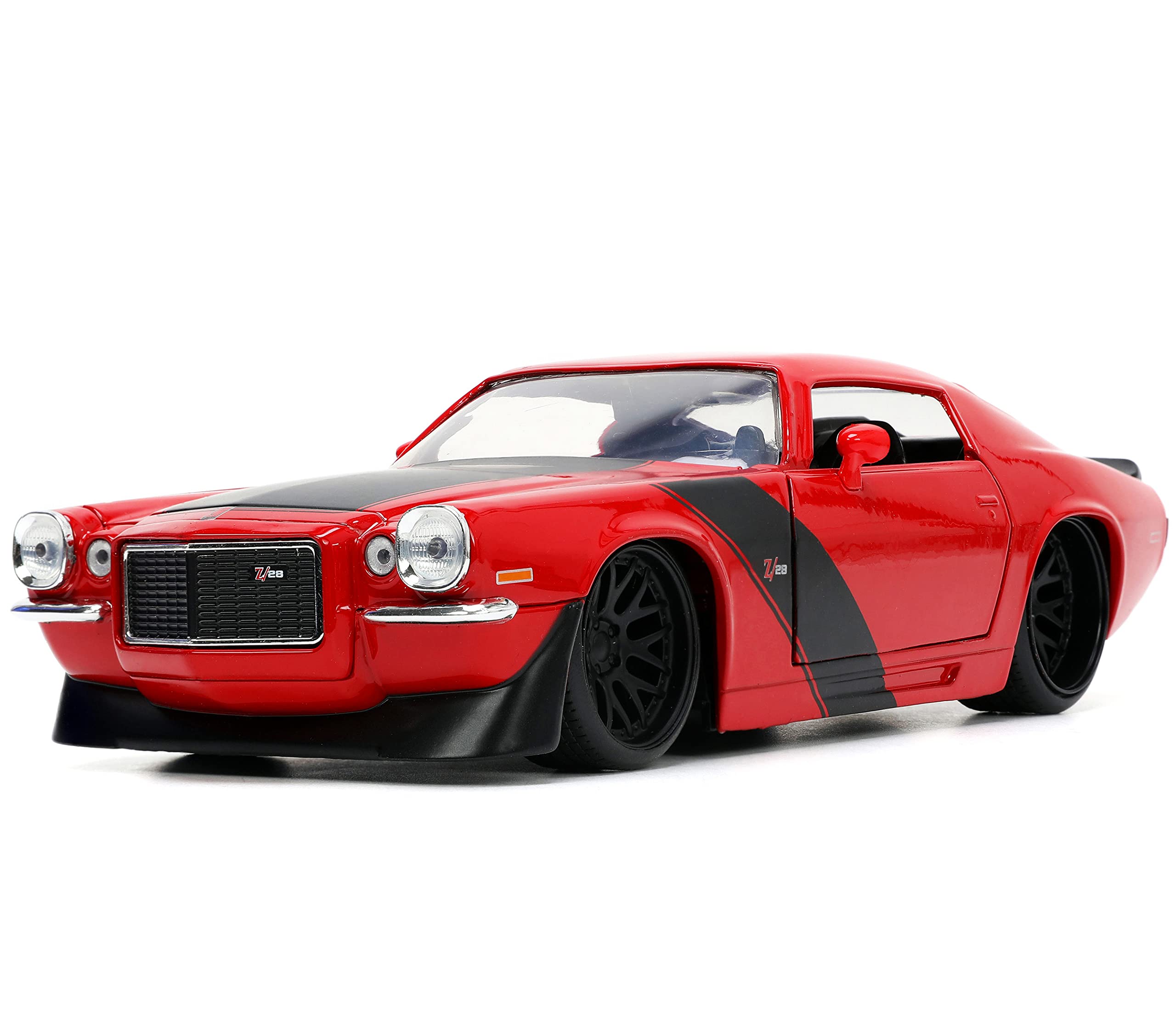 Jada Toys Big Time Muscle 1:24 1971 Chevy Camaro Z28 Die-cast Car Red/Black, Toys for Kids and Adults