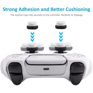 CHIN FAI Ergonomic Soft Grip Skin for PS5 Controller, Anti-Slip Silicone Controller Cover for PlayStation 5 Controller with 6 Thumb Grips Accessories Set (Clear Gray)