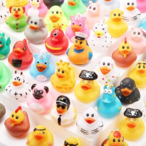 25 pack rubber ducks,assorted rubber duckies for kids,2 inch assortment rubber duck,multicolor mini duck float tiny ducks,rubber duck bath toys for baby shower birthday party favors