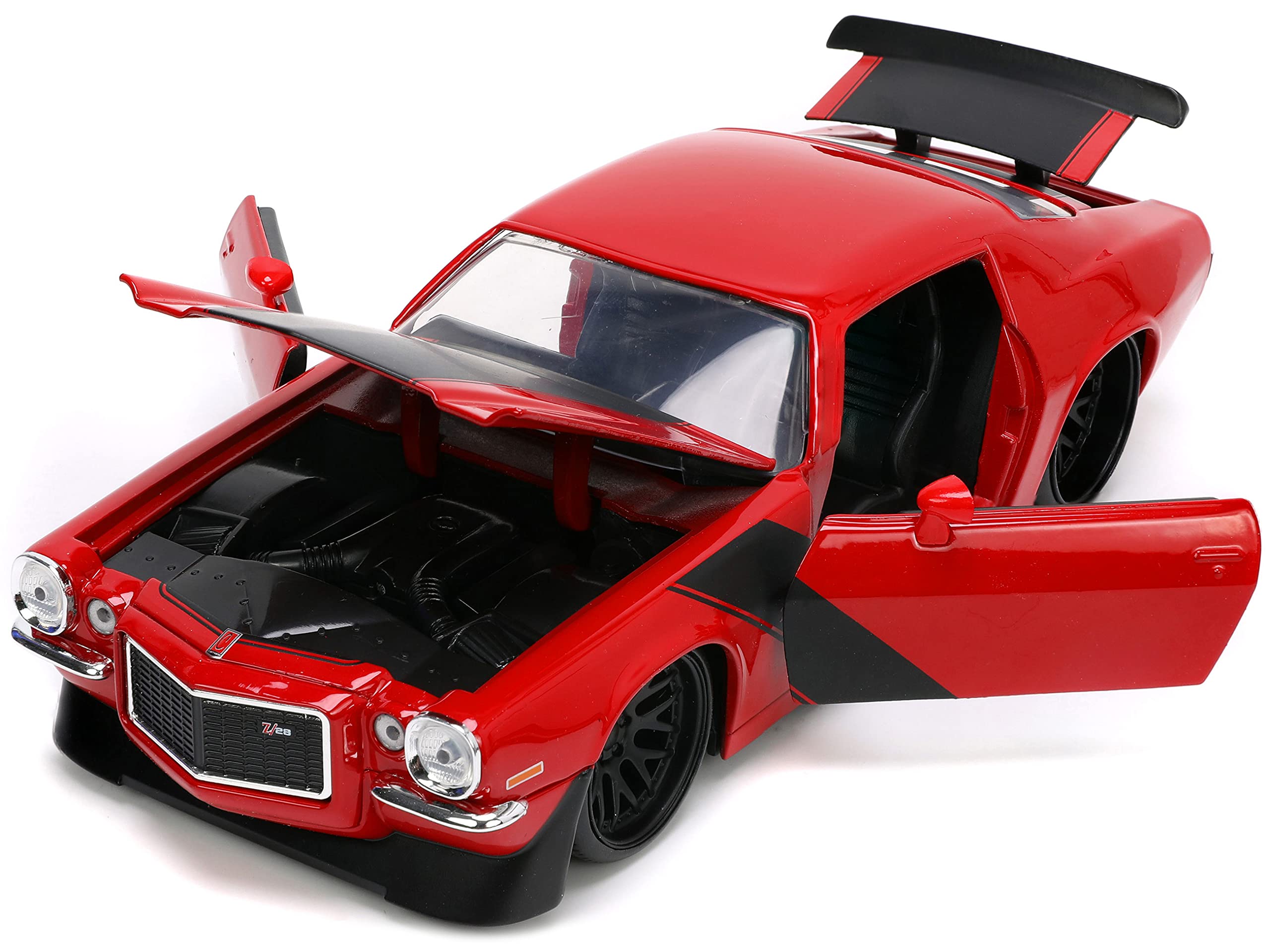 Jada Toys Big Time Muscle 1:24 1971 Chevy Camaro Z28 Die-cast Car Red/Black, Toys for Kids and Adults