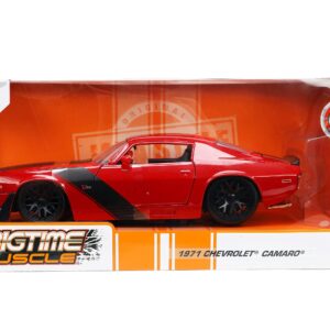 Jada Toys Big Time Muscle 1:24 1971 Chevy Camaro Z28 Die-cast Car Red/Black, Toys for Kids and Adults