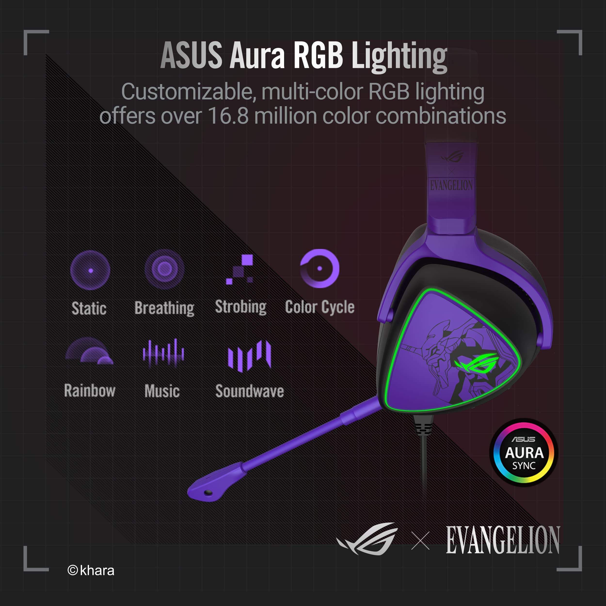 ASUS ROG Delta S EVA Edition Gaming Headset, AI Noise-Canceling Mic, Hi-Res ESS 9281 Quad DAC,RGB Lighting, Lightweight, MQA Tech, USB-C Headset, for PC, Mac, PS4, PS5, Switch and Mobile Devices