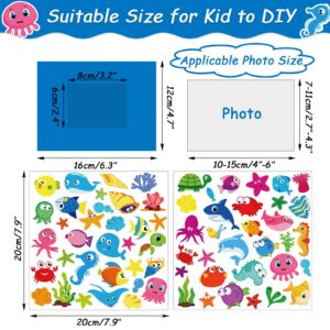 chiazllta 30 Pcs Summer Under The Sea Craft Kits for Kids Preschool Ocean Animal DIY Picture Frame Crafts Kindergarten Back to School Activities Game Classroom Bulletin Board Decorations