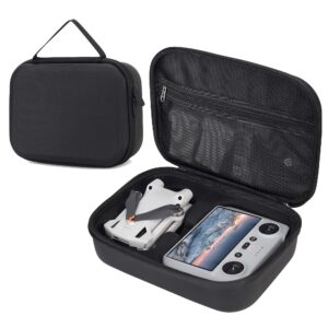 PONYRC Portable Storage Bag for DJI Mini 3/ Mini 3 Pro (DJI RC/RC-N1 Remote Controller) Waterproof PU Leather Carrying Case for DJI Mini 3/ Mini 3 Pro Drone and Accessories