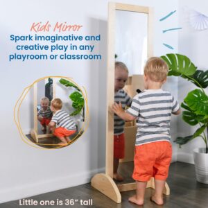 ECR4Kids Single-Sided Bi-Directional Mirror, Kids Furniture, Natural