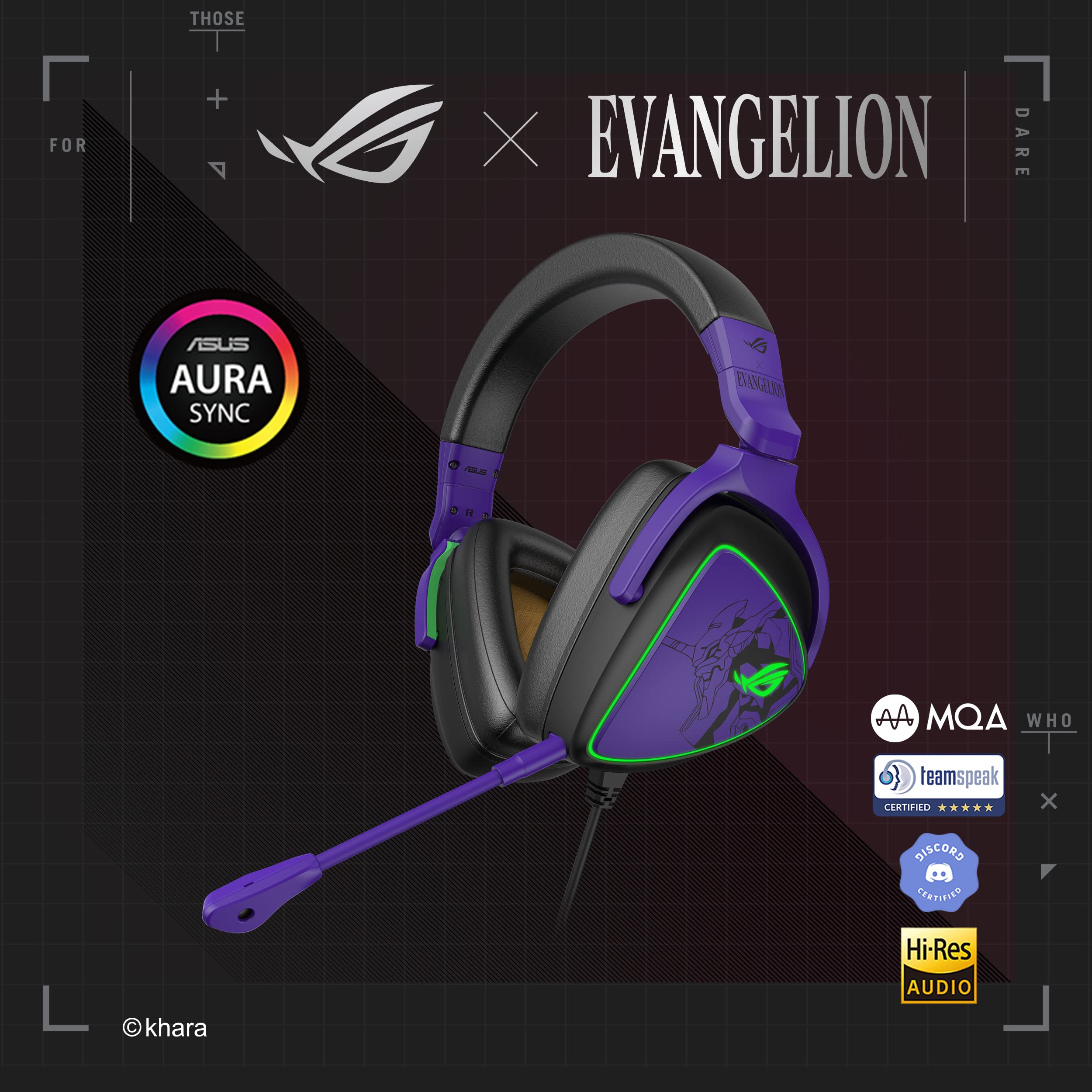 ASUS ROG Delta S EVA Edition Gaming Headset, AI Noise-Canceling Mic, Hi-Res ESS 9281 Quad DAC,RGB Lighting, Lightweight, MQA Tech, USB-C Headset, for PC, Mac, PS4, PS5, Switch and Mobile Devices