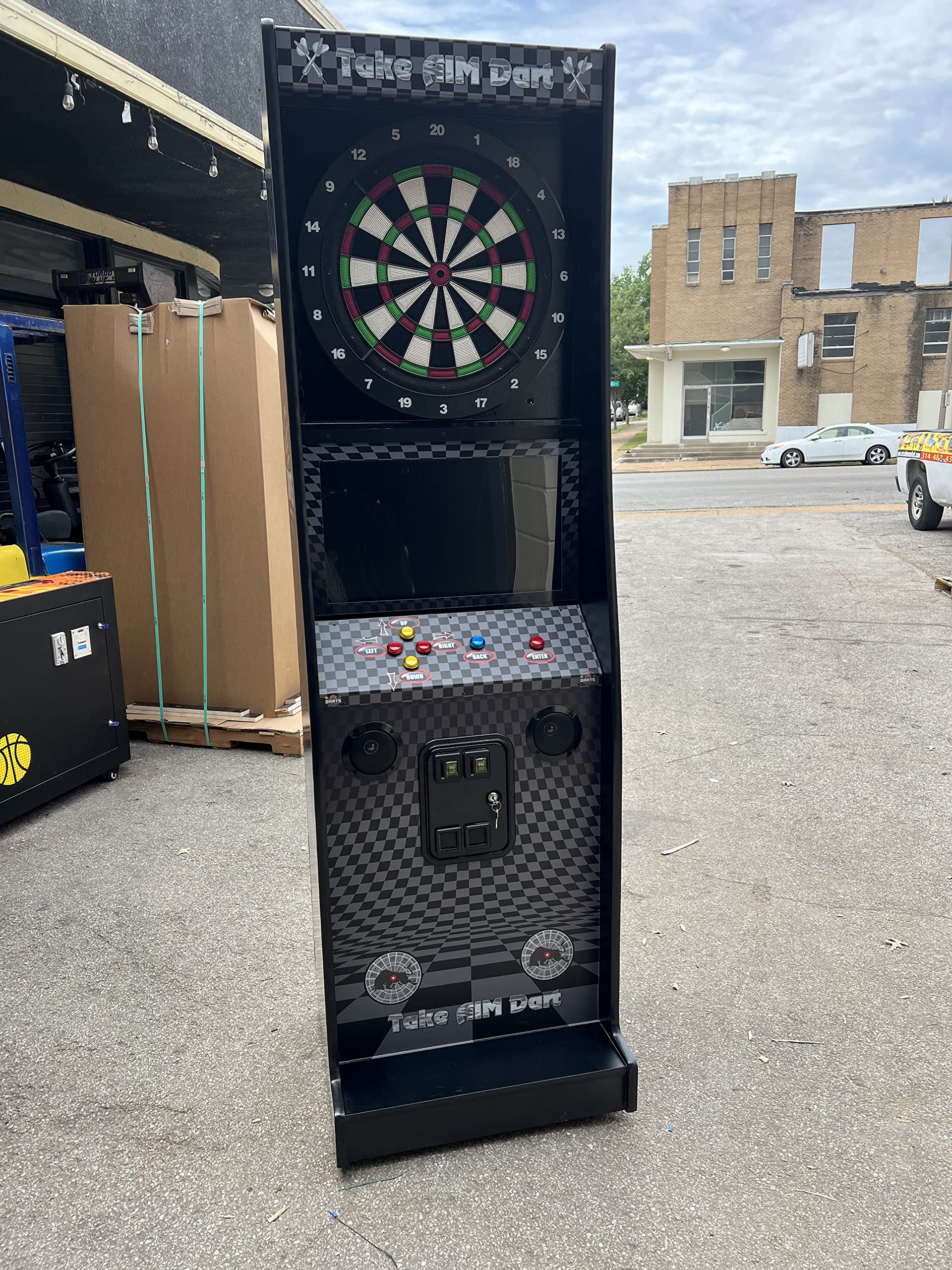 Coin Operated Electronic Dart Board- Heavy Duty for Commercial and Home Use with Both Coin and Free Play Option