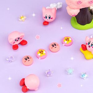 BelugaDesign Pink Puff Ball Switch Thumb Grips | Cute Anime Smash Star Allies Forgotten Land | Pastel Pink Button Joystick Caps | Compatible with Nintendo Switch Standard Lite OLED