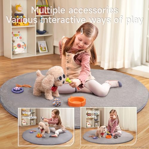 TUMAMA Remote Control Electronic Plush Puppy Dog Toy, Fun Interactive Toys,Walks,Barks,Shake Tail,Dress Up Realistic Stuffed Animal Dog, Gift for Girls Boys Age 3-6 Year Old