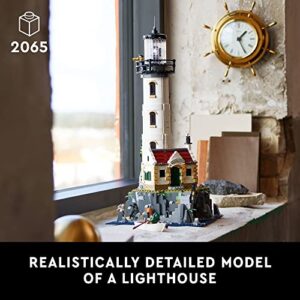 LEGO Ideas Motorized Lighthouse 21335 Adult Model Building Kit, Complete with Rotating Lights, Quaint Cottage and a Mysterious Cave, Creative Gift Idea