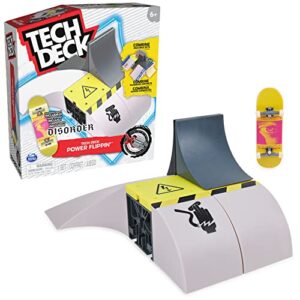 tech deck, power flippin, x-connect park creator, customizable and buildable ramp set with exclusive fingerboard, kids toys for boys and girls ages 6 and up