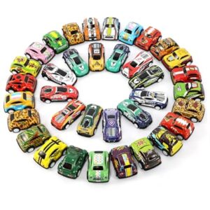 MONKLE 36 Pack Pull Back Cars, Friction Mini Toy Cars Fun Bulk Race Car Set for Kid Ages 3 4 5 6 Years Old, Boys and Girls Christmas Birthday Party Gifts, and Treasure Box Toys for Classroom