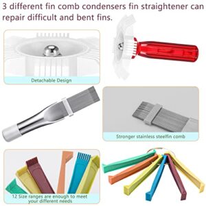 5 Pcs Air Conditioner Fin Cleaner Set 3 Different Ac Fin Comb Condenser Fin Straightener,2 Different Brush Condenser Ac Coil Cleaner Air Refrigerator Fin Cleaner Evaporator Radiator Repair Clean Tool