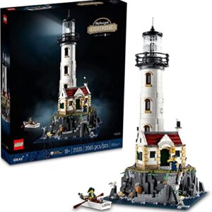 LEGO Ideas Motorized Lighthouse 21335 Adult Model Building Kit, Complete with Rotating Lights, Quaint Cottage and a Mysterious Cave, Creative Gift Idea