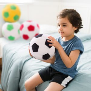 Plush Soccer Ball Stuffed Soccer Ball Plush Pillow, Soft Football Plush Toy Soccer Ball Stuffed Animal Toy Preschool Stuffed Animals Toys Gift for Kids Boys Girls, 8.7 Inch