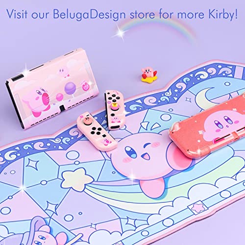 BelugaDesign Pink Puff Ball Switch Thumb Grips | Cute Anime Smash Star Allies Forgotten Land | Pastel Pink Button Joystick Caps | Compatible with Nintendo Switch Standard Lite OLED