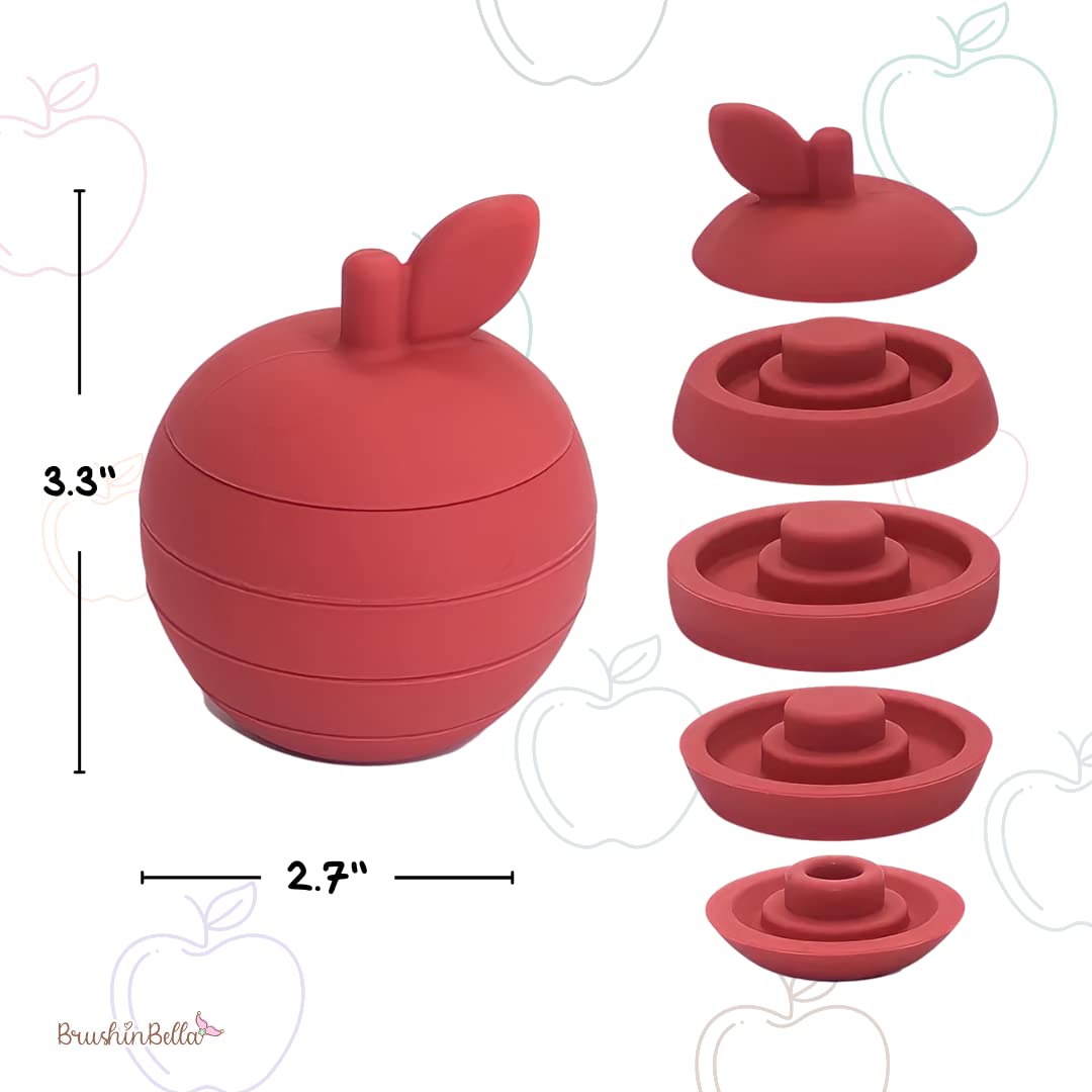 BrushinBella Silicone Stackable Toys - Montessori Silicone Toys - Toddler Stackable Montessori Toys - Dishwasher-Safe Educational Toys - Toddler Silicone Toys – Sensory Watermelon Toys – 7 Layers