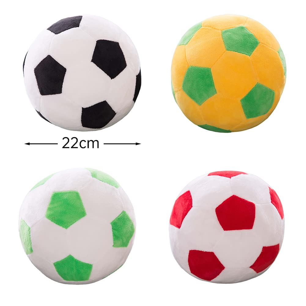 Plush Soccer Ball Stuffed Soccer Ball Plush Pillow, Soft Football Plush Toy Soccer Ball Stuffed Animal Toy Preschool Stuffed Animals Toys Gift for Kids Boys Girls, 8.7 Inch