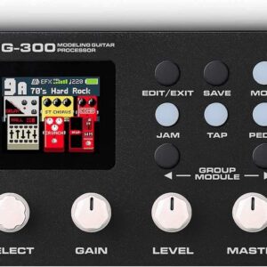 Briskdrop NUX MG-300 Multi Effects Pedal Bundle with 2 Instrument, 2 Patch, 3.5mm Aux Cables & Snark Tuner, Silver