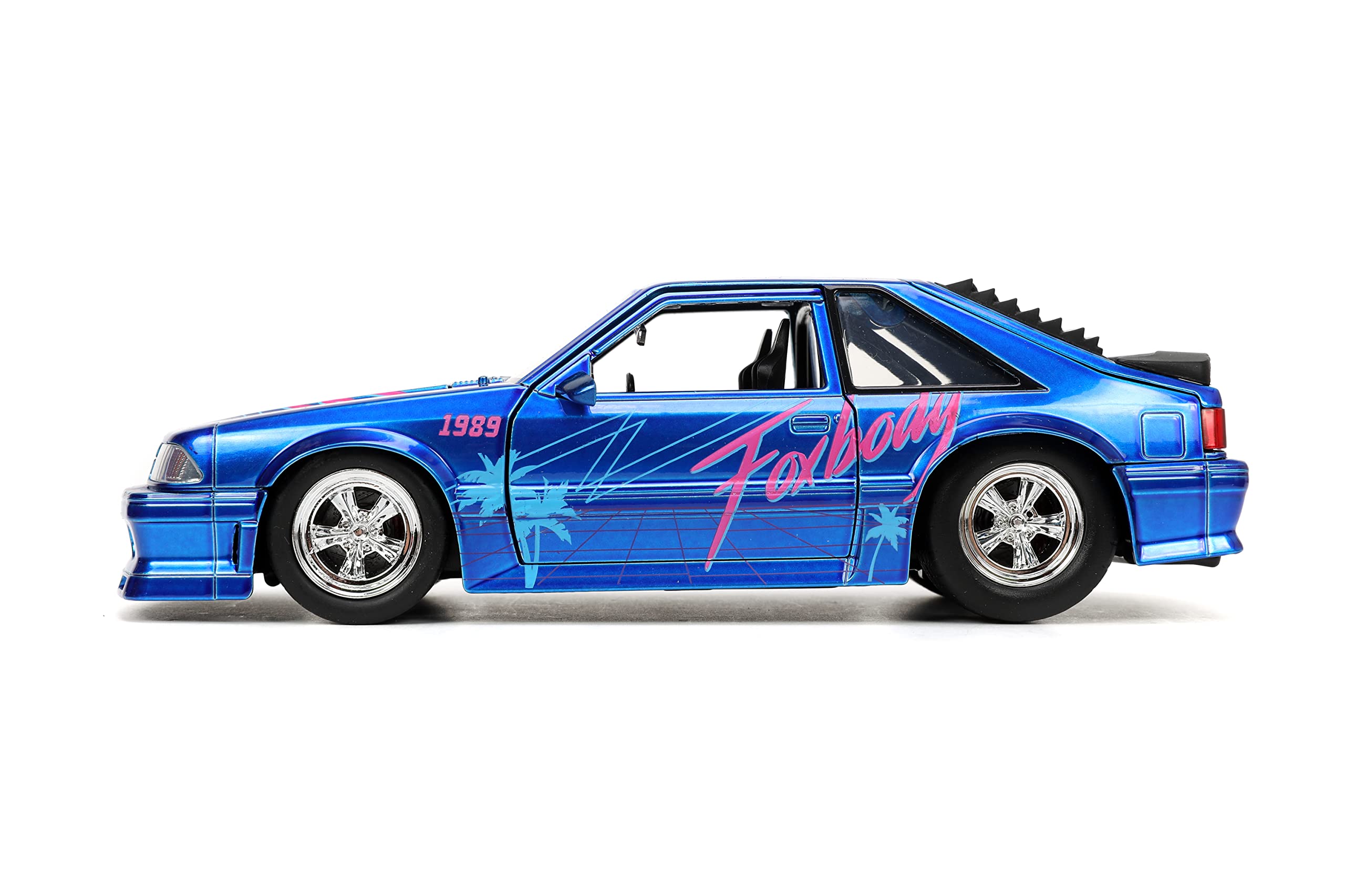 Jada Toys I Love The 80’s 1:24 1989 Ford Mustang GT Die-Cast Car, Toys for Kids and Adults, Blue