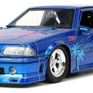 Jada Toys I Love The 80’s 1:24 1989 Ford Mustang GT Die-Cast Car, Toys for Kids and Adults, Blue