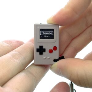 TinyCircuits Thumby (Gray), Tiny Game Console, Playable Programmable Keychain: Electronic Miniature, STEM Learning Tool