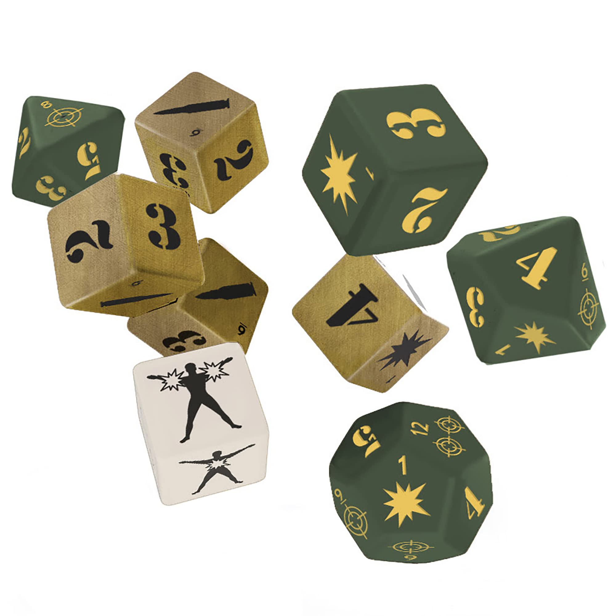 Free League Publishing Twilight: 2000 Dice Set - 9 Piece Dice Set, Free League, Game Accessory