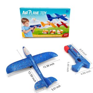 LERJIAUS 3 Pack Airplane Launcher Toys, 2 Flight Modes Foam Glider Catapult Plane Boys Toy, Easter Gifts for 4 5 6 7 8 9 10 11 12 Year Old Boys Girls Kids