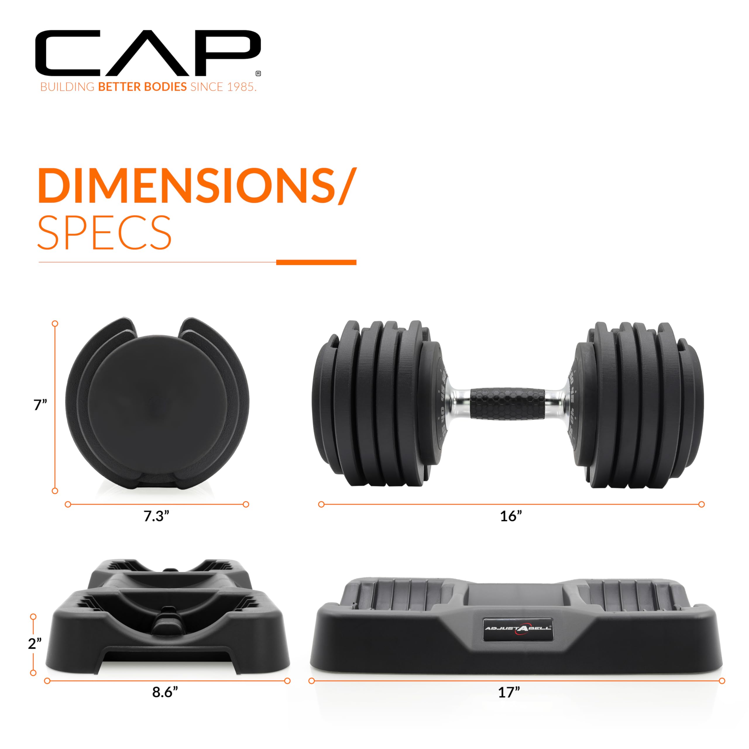 CAP Barbell 55lb Single ADJUSTABELL Dumbbell