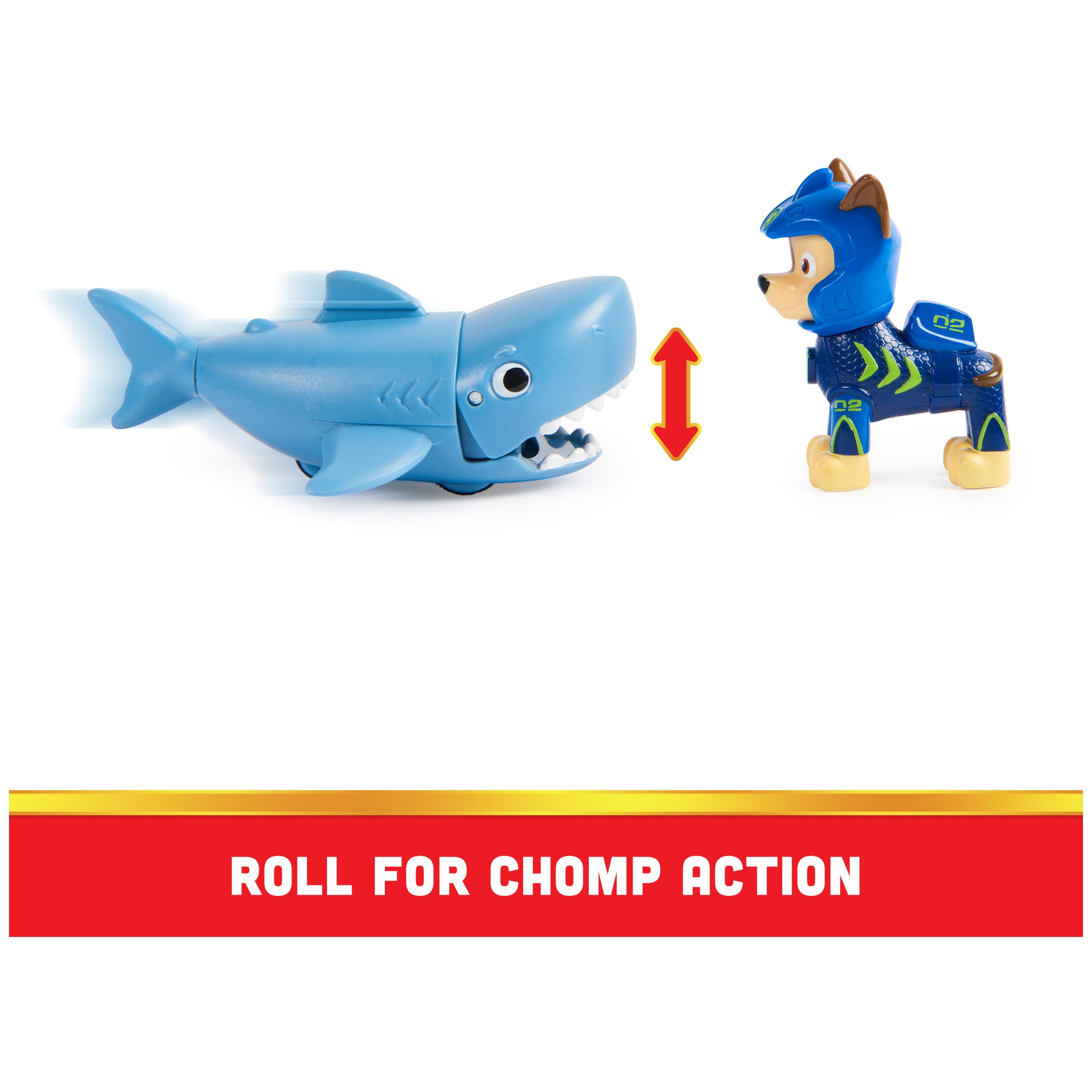 Paw Patrol, Aqua Pups Chase and Shark Action Figures Set, Kids Toys for Ages 3 and up