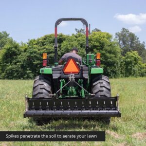 Titan Attachments 72in Soil Yard Pulverizer, Spiked Drum, Category 1 and 2, 3 Point, Quick Hitch Compatible