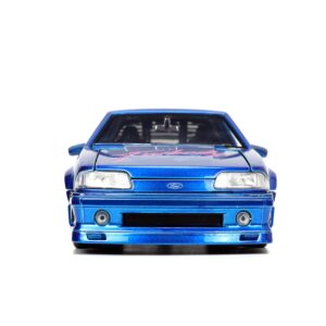 Jada Toys I Love The 80’s 1:24 1989 Ford Mustang GT Die-Cast Car, Toys for Kids and Adults, Blue