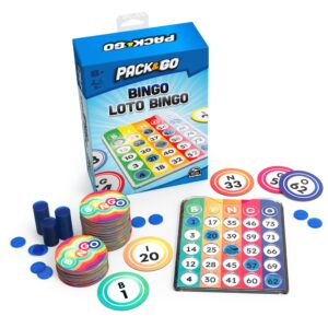 Pack & Go Bingo Game from Spin Master Games Outdoor Games Kids Games Yard Games Portable Rainbow Bingo Chips Games for Adults and Kids Ages 8 and up