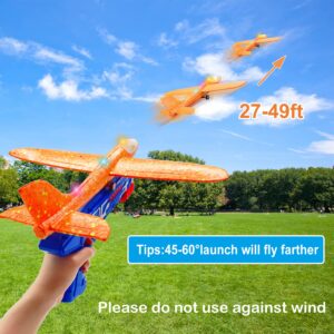 LERJIAUS 3 Pack Airplane Launcher Toys, 2 Flight Modes Foam Glider Catapult Plane Boys Toy, Easter Gifts for 4 5 6 7 8 9 10 11 12 Year Old Boys Girls Kids