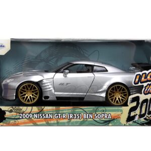 Jada Toys I Love The 2000’s 1:24 2009 Nissan GT-R (R35) Ben Sopra Die-Cast Car, Toys for Kids and Adults, Silver