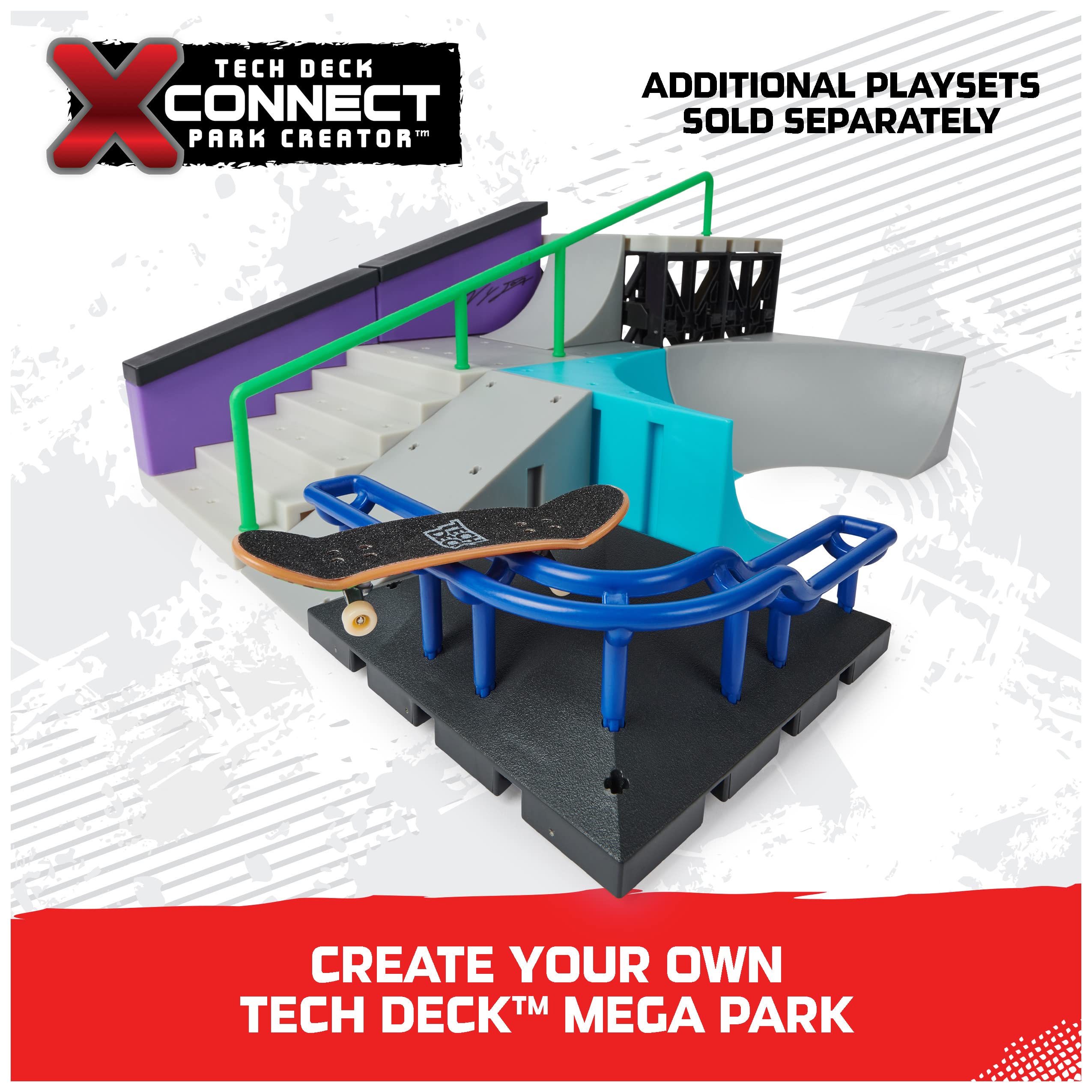 Tech Deck, Pyramid Point, X-Connect Park Creator, Customizable and Buildable Ramp Set with Exclusive Fingerboard, Kids Toy for Boys and Girls Ages 6 and up