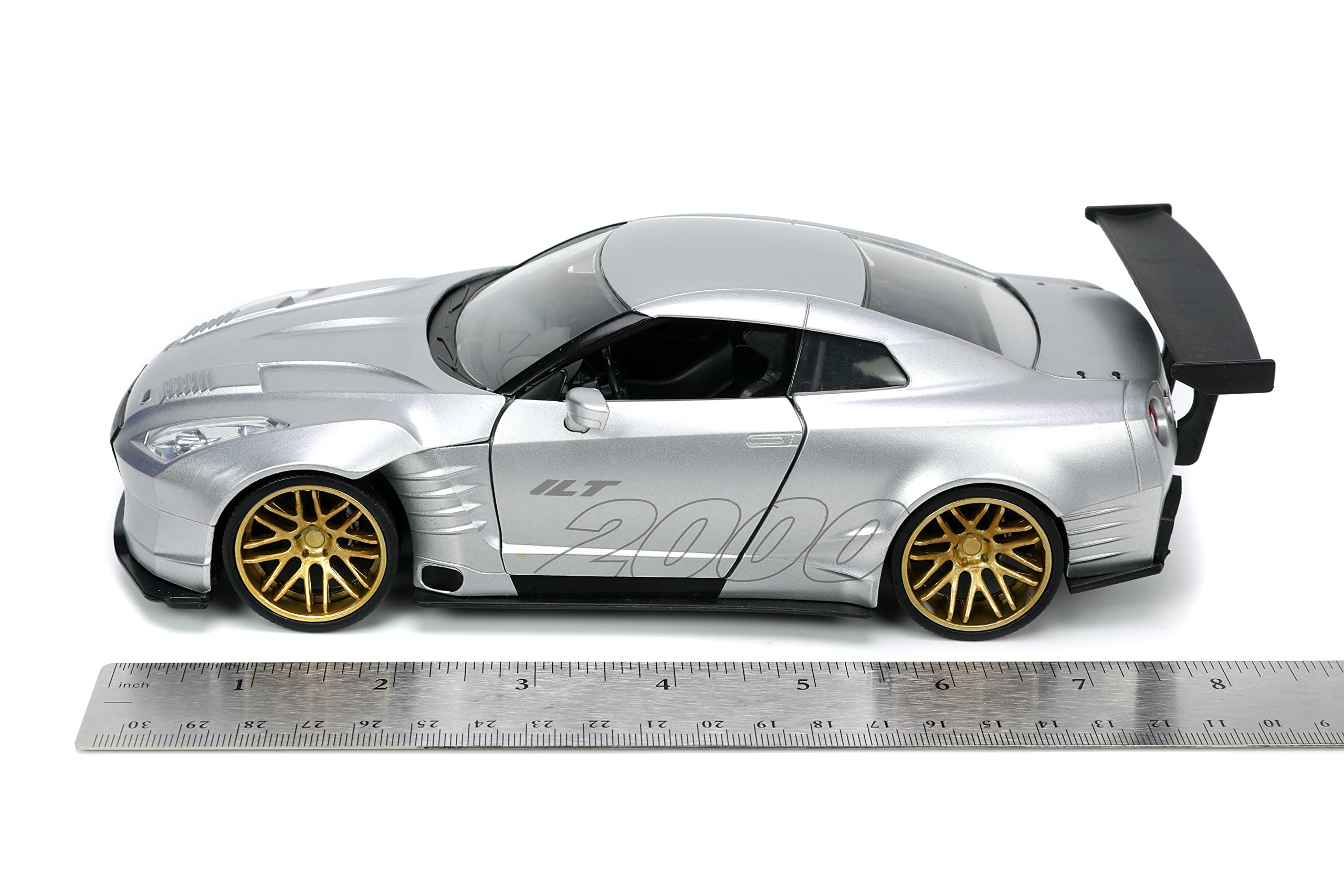 Jada Toys I Love The 2000’s 1:24 2009 Nissan GT-R (R35) Ben Sopra Die-Cast Car, Toys for Kids and Adults, Silver