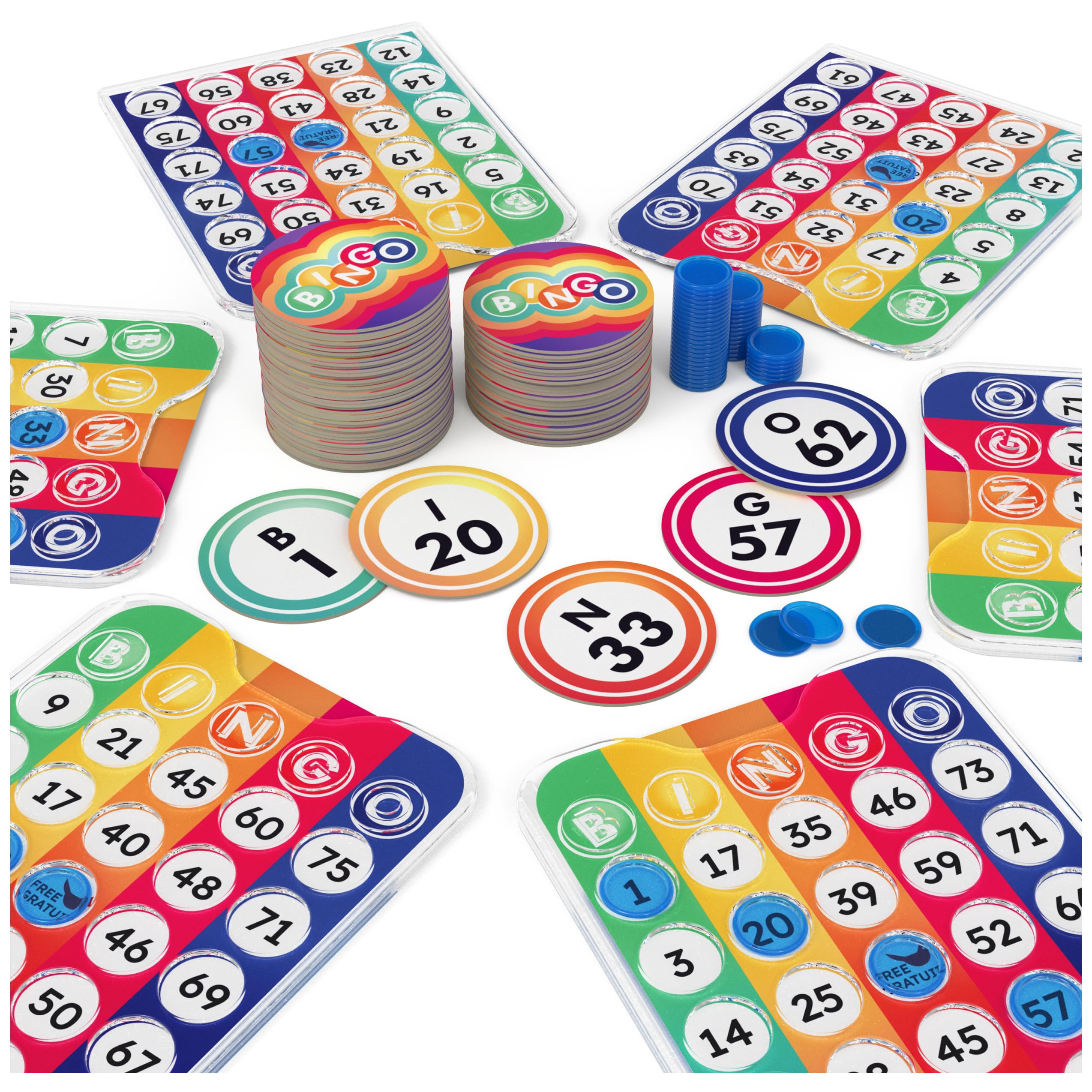 Pack & Go Bingo Game from Spin Master Games Outdoor Games Kids Games Yard Games Portable Rainbow Bingo Chips Games for Adults and Kids Ages 8 and up