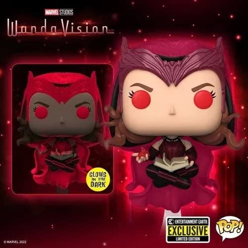 Funko Pop Marvel: Doctor Strange Multiverse of Madness - Scarlet Witch Glow-in-The-Dark Pop Vinyl Figure - Entertainment Earth Exclusive (Bundled with Ecotek Protector Case)