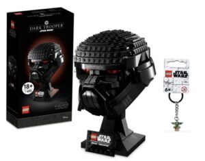 lego star wars helmet bust building set collection + grogu (baby yoda keychain) exclusive bundles (dark trooper helmet + grogu (baby yoda) keychain)